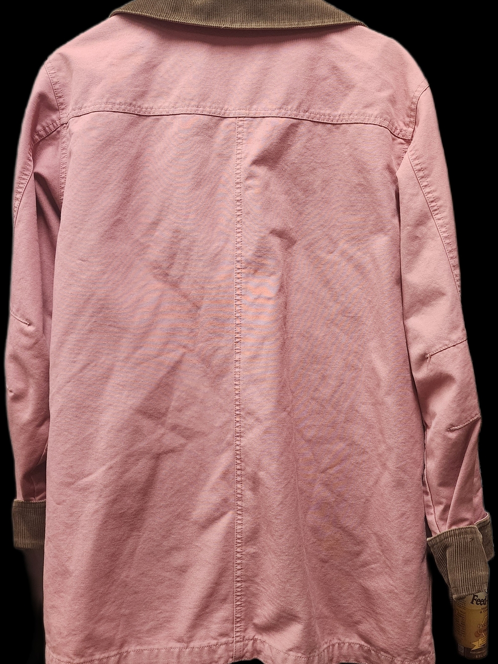 L.L. Bean Pink Chore Barn Trench Coat with Brown Corduroy Collar - Picture 5 of 5